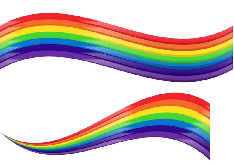 Rainbow Wavy Design for Signboard and Business Card PNG