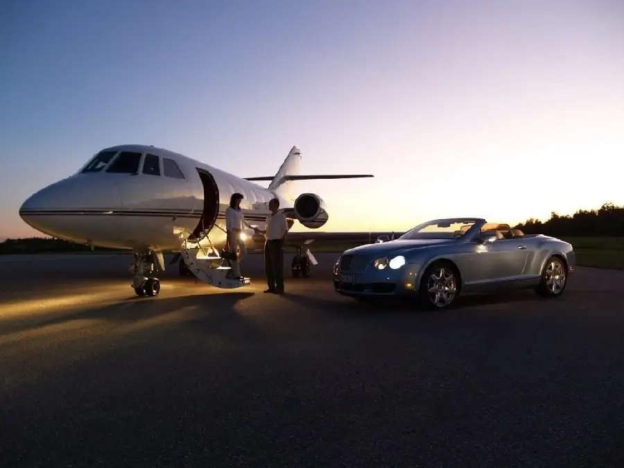 Photo of a private plane and a luxurious life