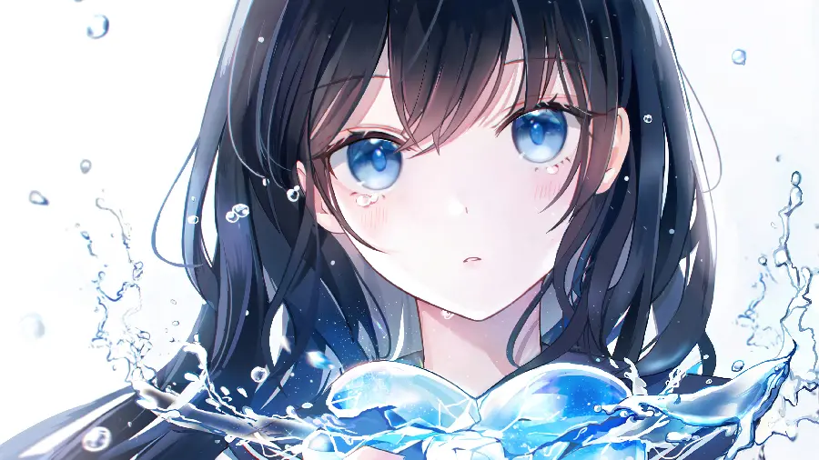 Beautiful anime profile completely free girl with black hair and blue eyes