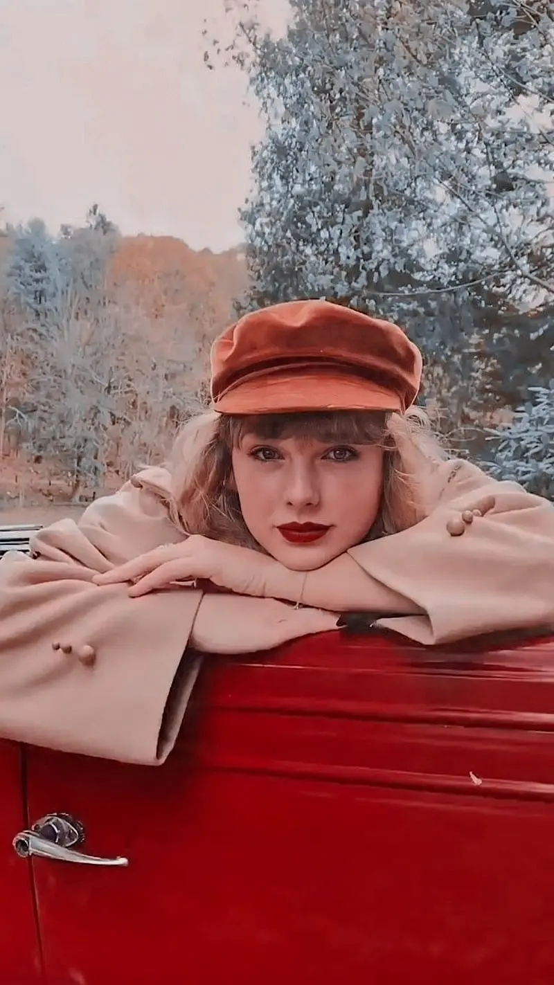 Full HD Artistic Photo of Taylor Swift in a Hot Red Lipstick Dress