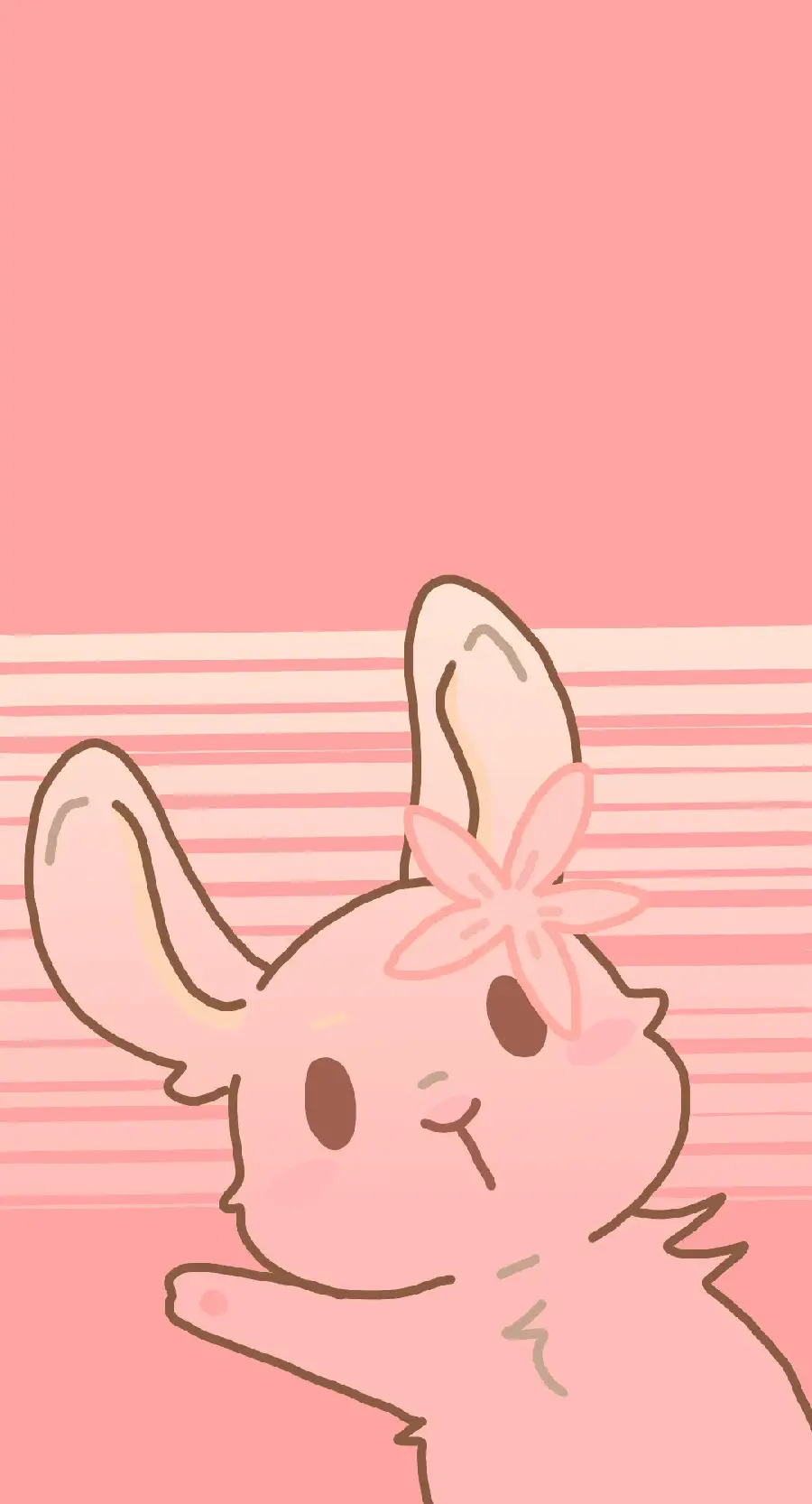 Cute pink rabbit photo as background and profile