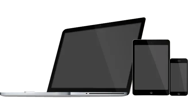 PNG image of a phone, tablet, laptop screen for editing
