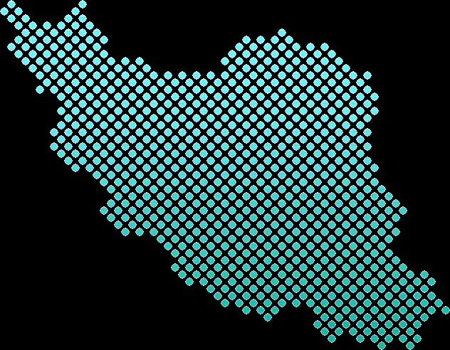 Layered vector of Iran map with spectacular dot graphics