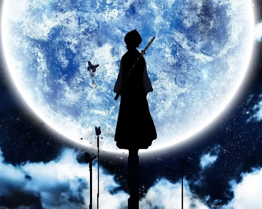 Anime Moon and Sword Boy Picture