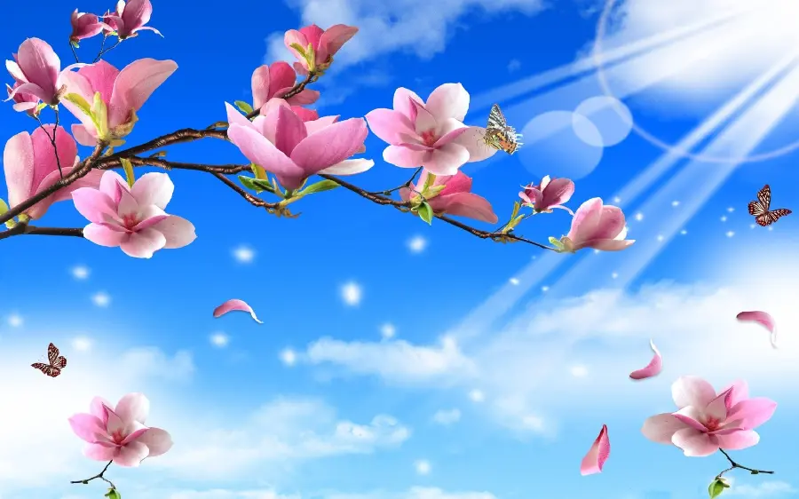 Most Beautiful Spring Blossom Painting Wallpaper High Quality