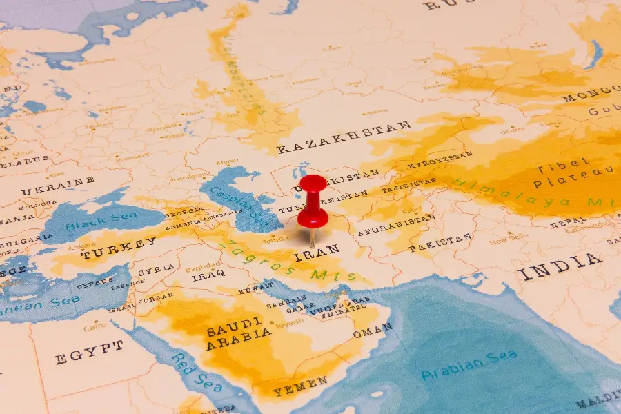 The most beautiful photo of the map of Iran in the World Atlas Full HD 