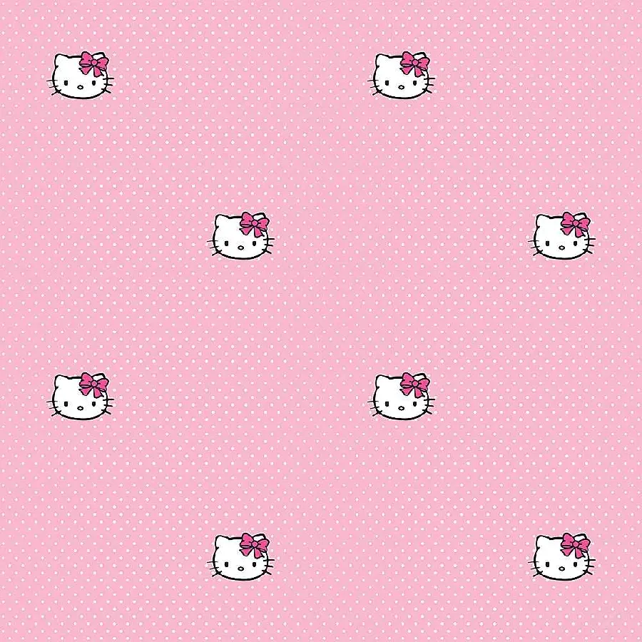 Girly Pink Background with Cute Hello Kitty Sticker