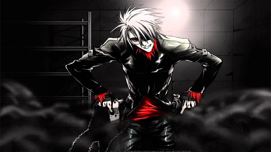 Photo of an anime boy with long white hair