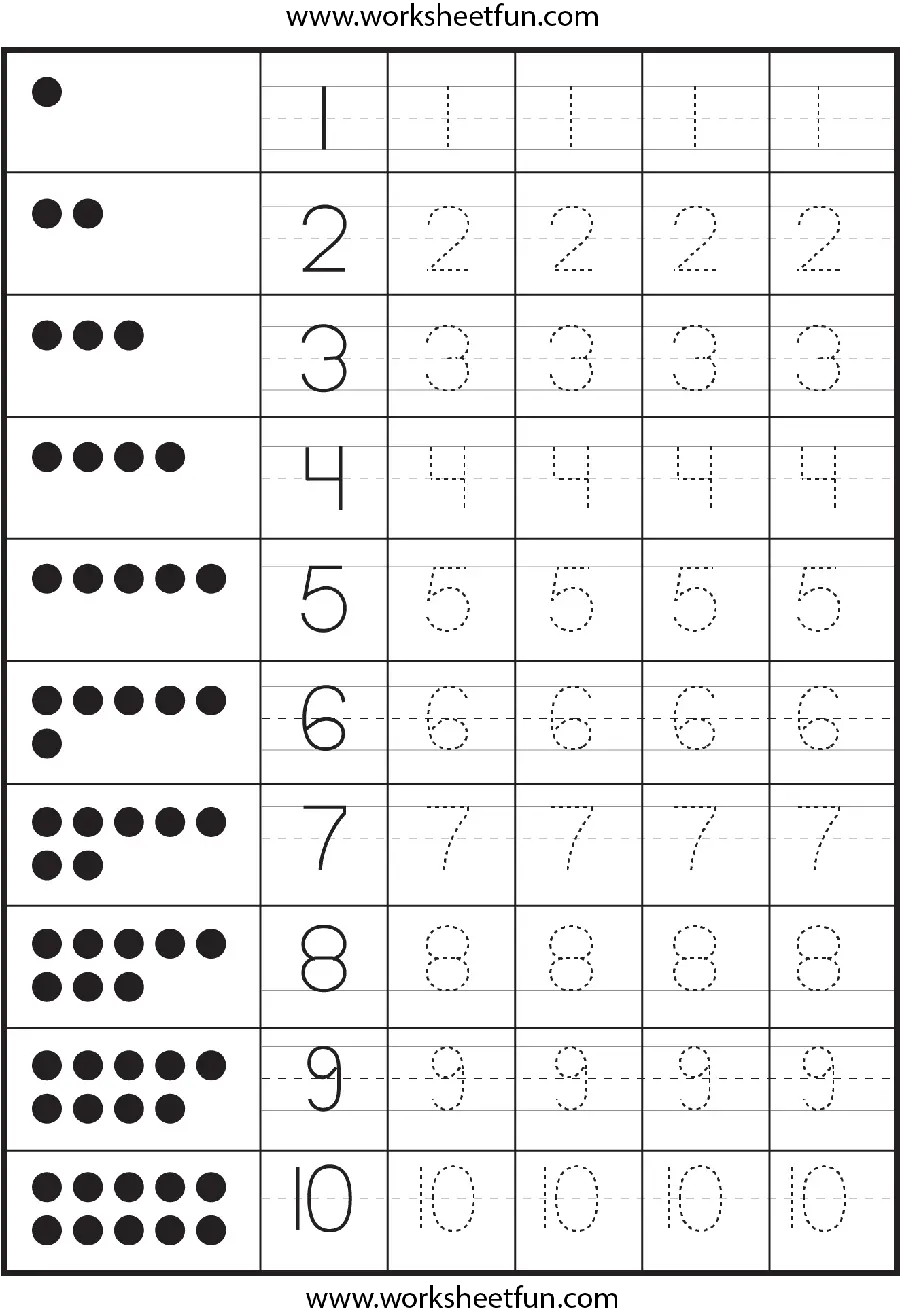 Linear Math Practice Numbers Image