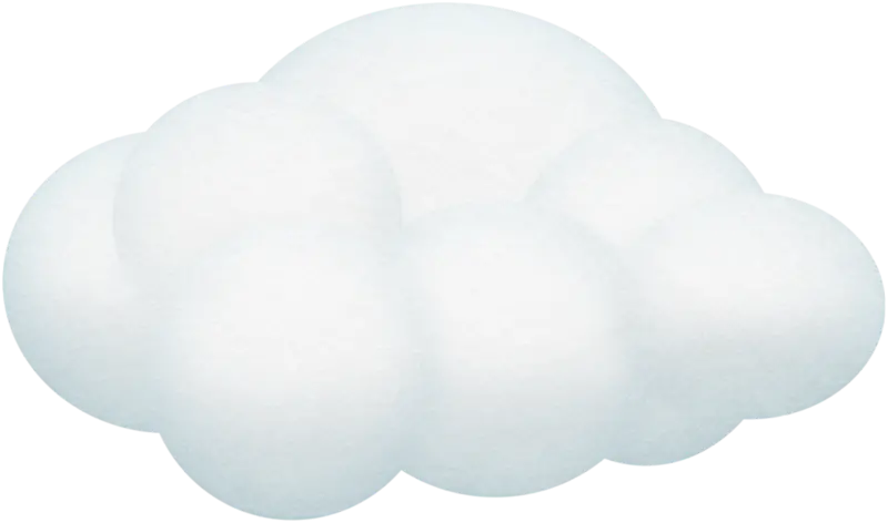 White 3D cloud picture without background