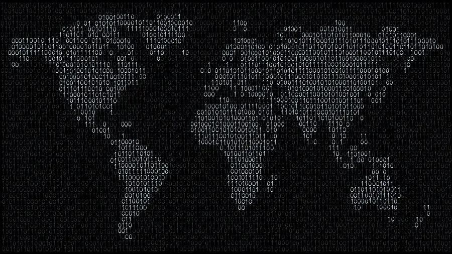 The most luxurious computer science background with the world design in the form of 0 and 1