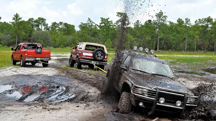 Photo of off-road car in mud