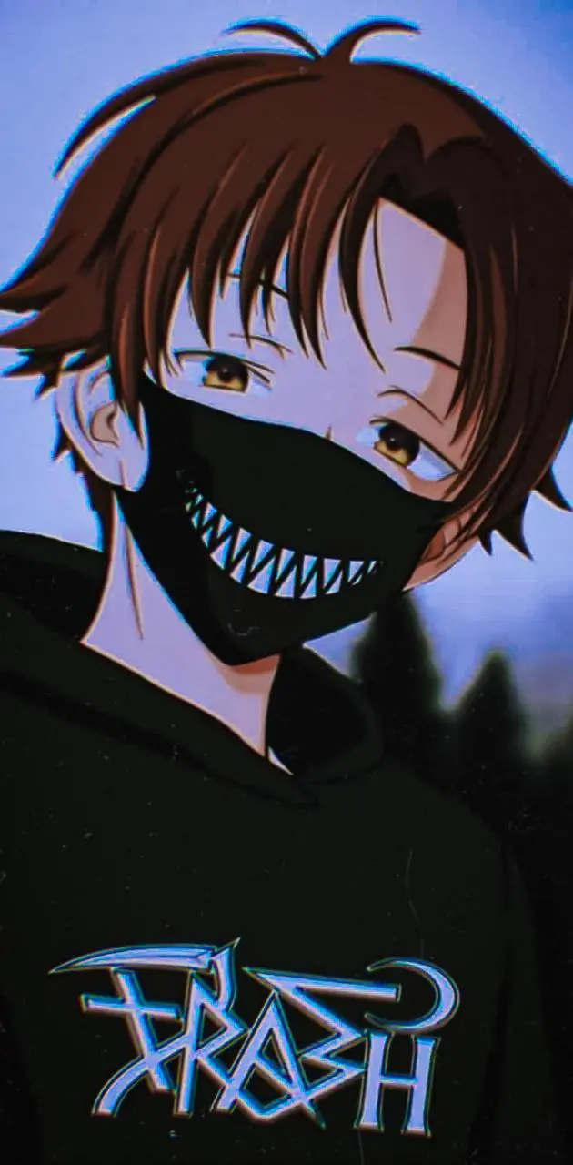 The cutest anime profile with a boy in a black mask