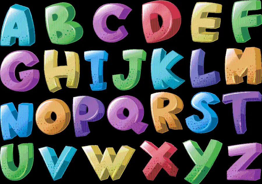 Photo of English letters in gel design
