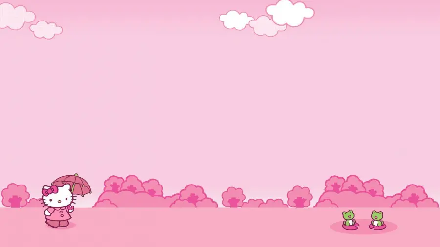 The latest pink Hello Kitty background for the tablet 