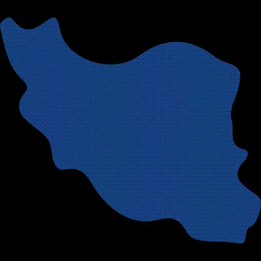 Simple and stylish vector map of Iran in indigo with HD quality