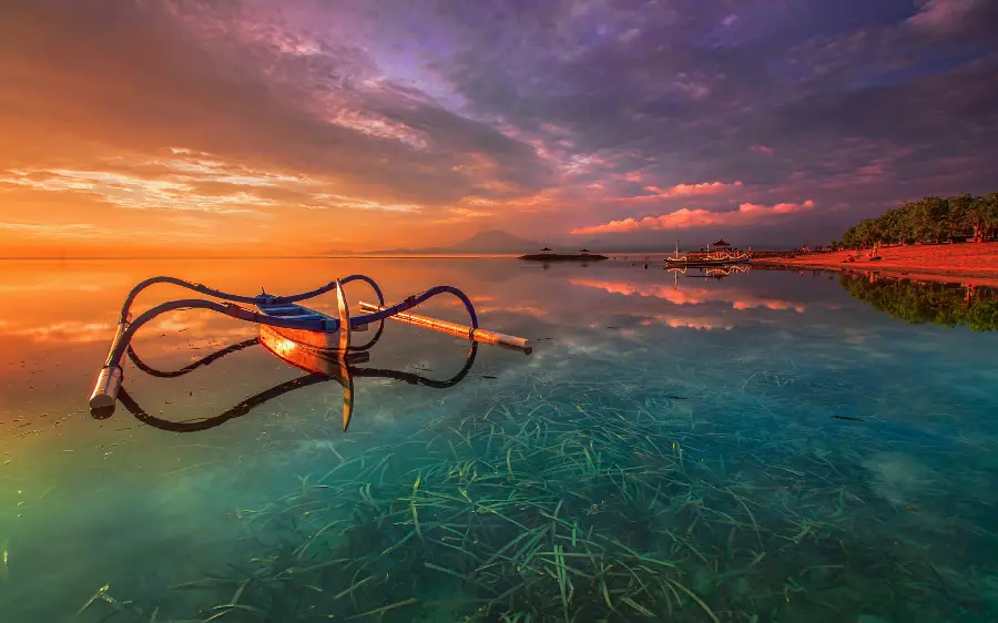 Amazing boat photo in the waters of Bali in the beautiful country of Indonesia