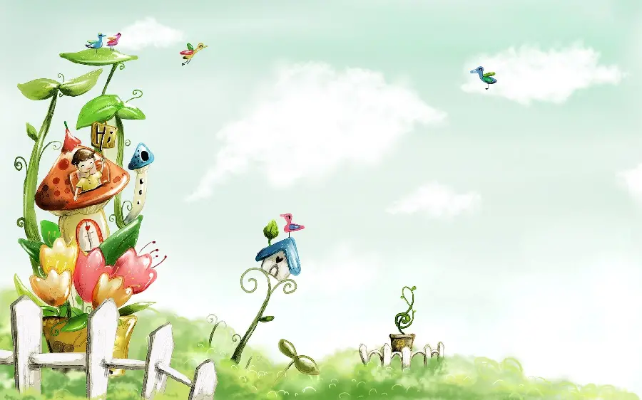 New spring painting for laptop and computer background 1402