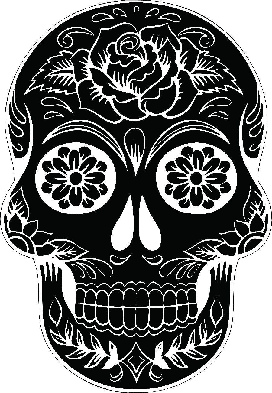 Latest Skull Raw Vector with Amazing Flower Design