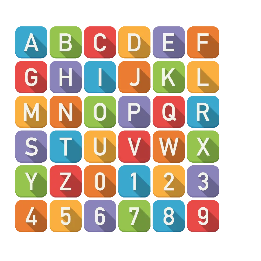 Square English letters photo