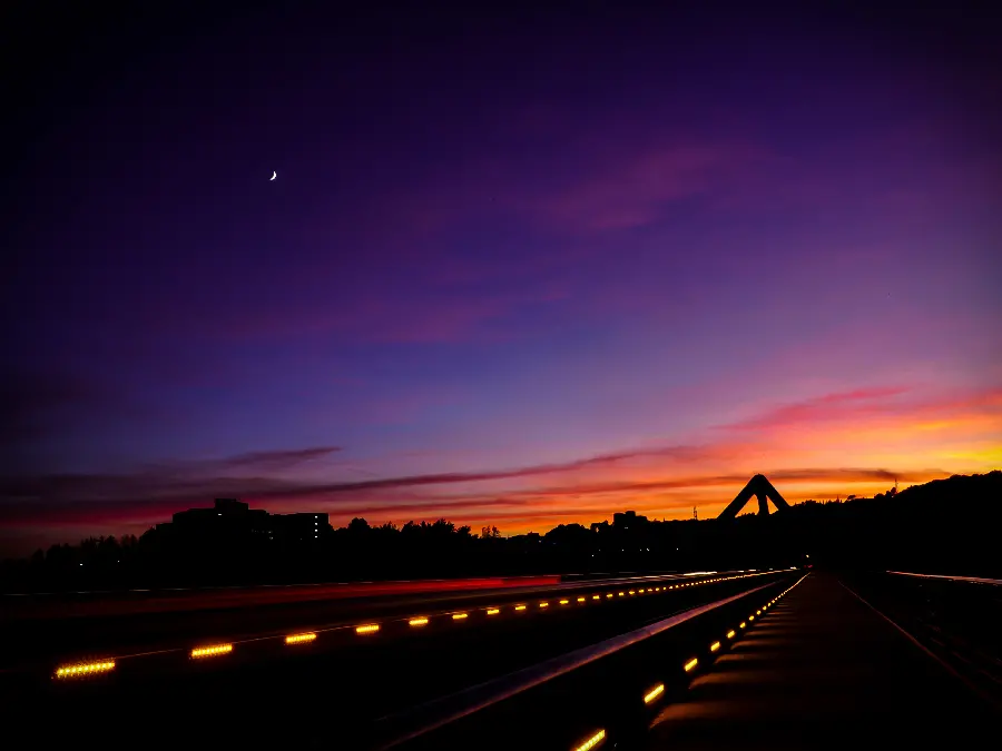 Road and sunset mobile wallpaper