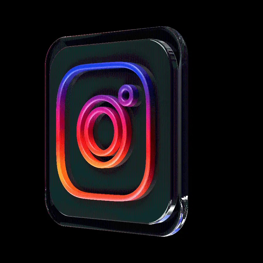 Transparent Instagram Glass PNG Logo Photo Without Background Suitable For Business Card