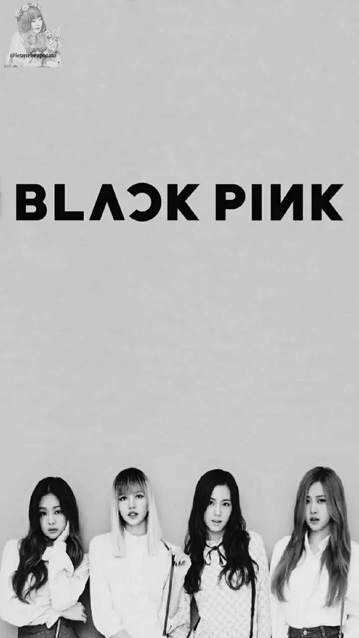 Blackpink black and white group photo for phone background with HD quality