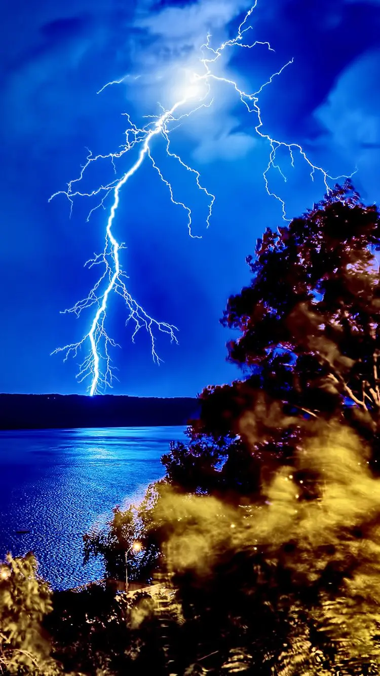 Beautiful and spectacular photo of lightning in dreamy nature 