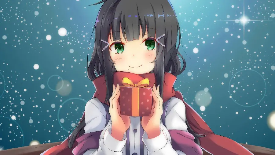 Cute anime girl HD photo and Gogoli doll hair with gift box