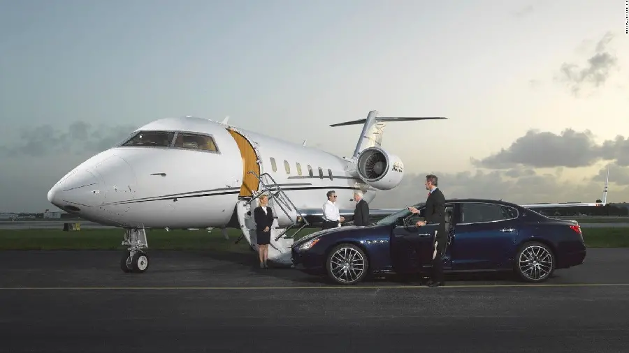 Photo of a private jet and a luxurious life
