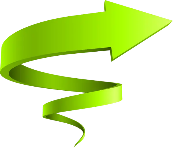 Green right arrow and arrow in PNG format