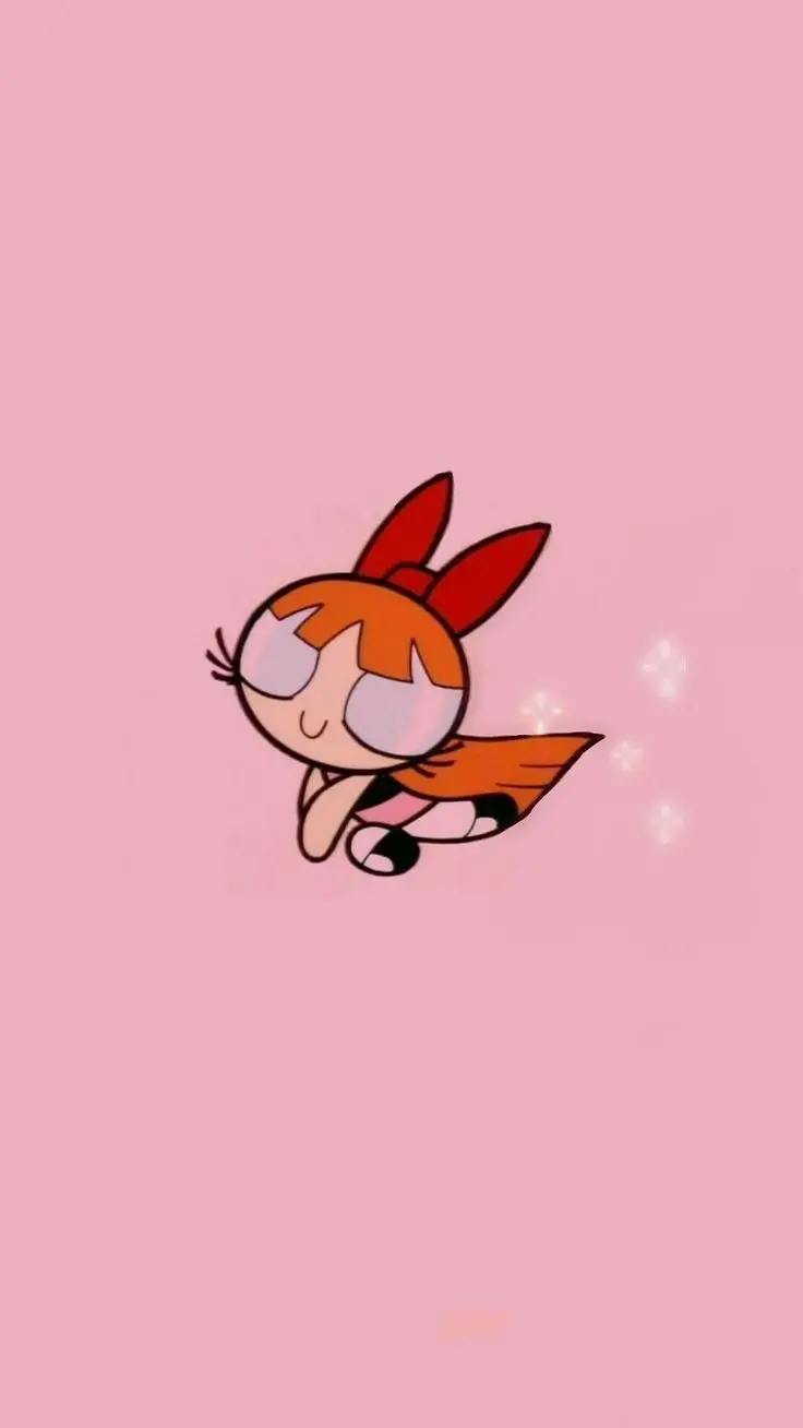 New iPhone Wallpaper with Pink Powerpuff Girls Cartoon Design