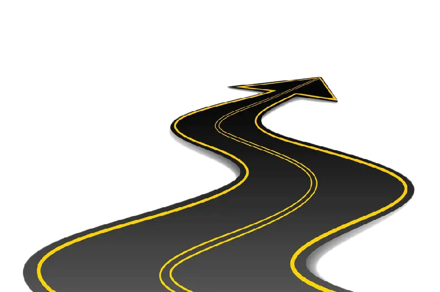 Arrows and arrows in the form of a spiral road forward for a motivational photo