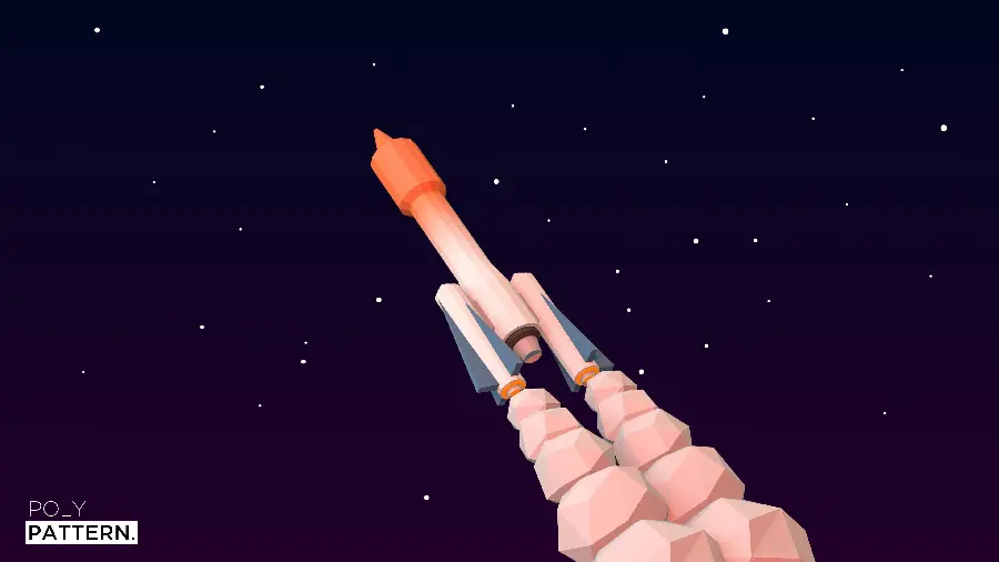 Powerful Rocket 3D Image in the Galaxy for Profile