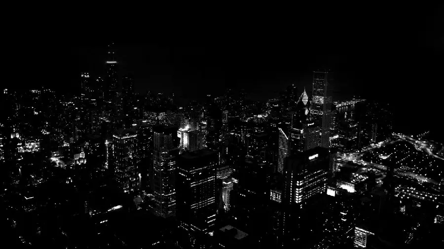 High resolution black and white city image for desktop background