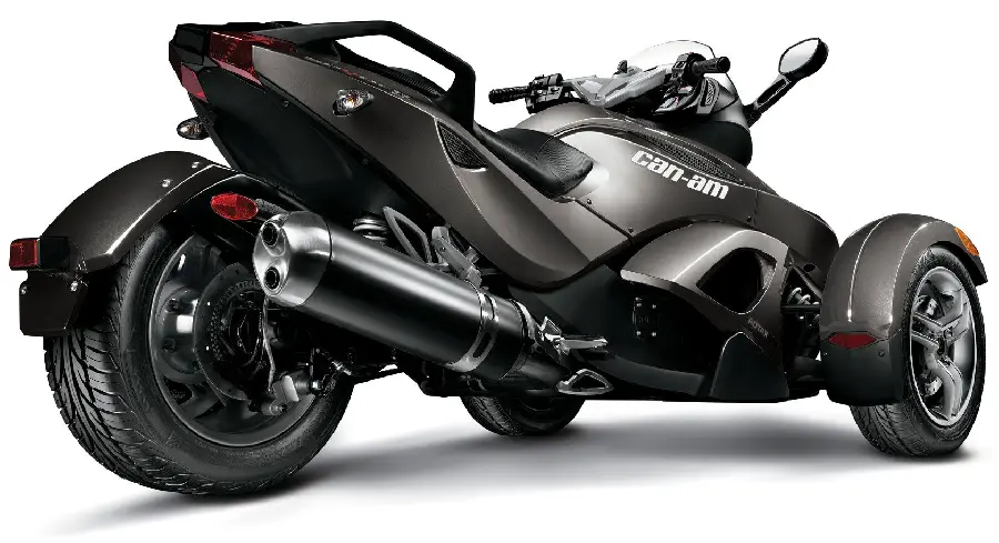 Photo of a three-wheeled motorcycle graphic