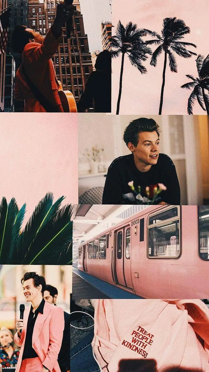 Phone sticker wallpaper with a pleasant design of Harry Styles