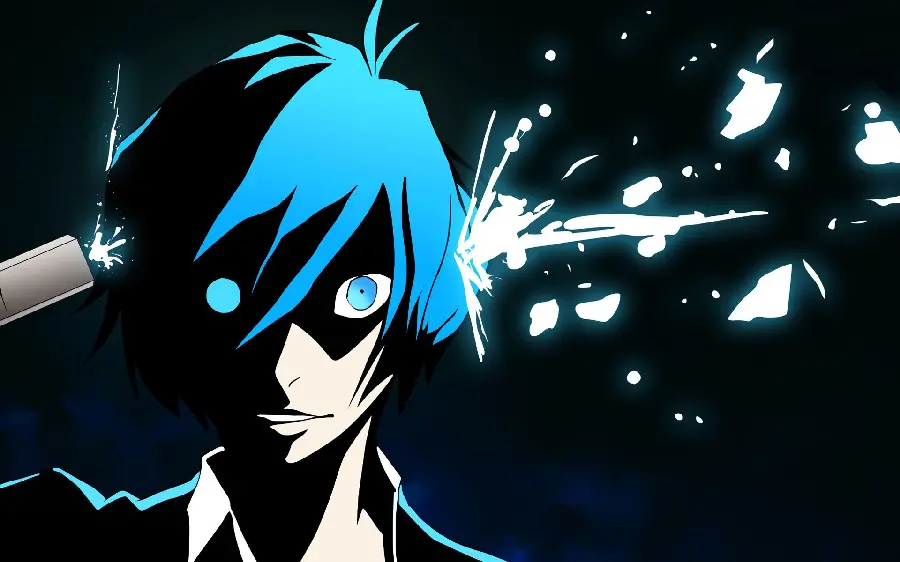 Download 4k picture of sad anime boy with blue hair