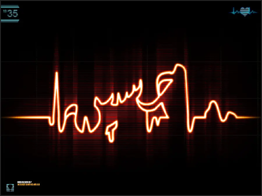 The most popular religious profile for Imam Hussein (AS) with a heartbeat design