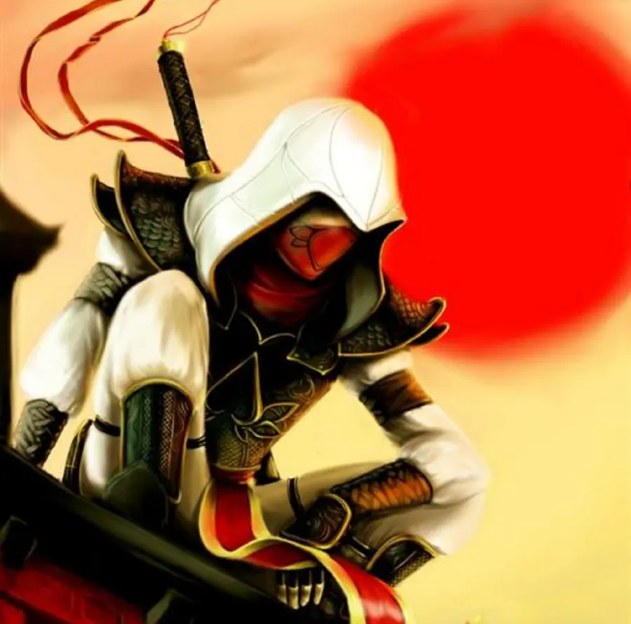 An interesting picture of Assassin's Creed for boys' profiles, very good quality animation