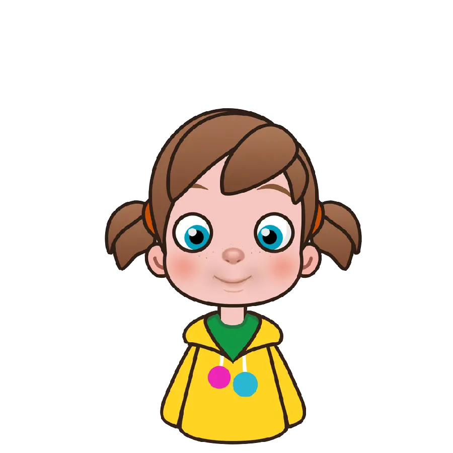 Photo of a cute little girl Gogoli in a yellow dress in png format 