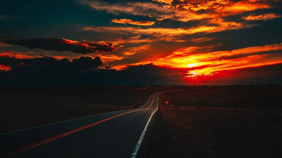 Free download road and sunset photo
