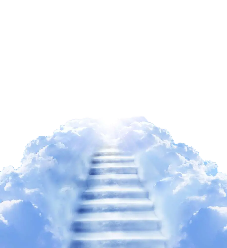 Cloud-shaped Stairs to Heaven Background-Free Image