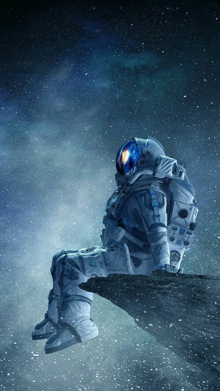 Amazing Astronaut Background Watching the Galaxy