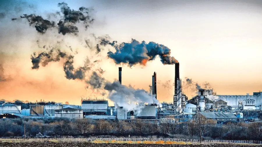 The latest image of air pollution caused by factory activity 1401
