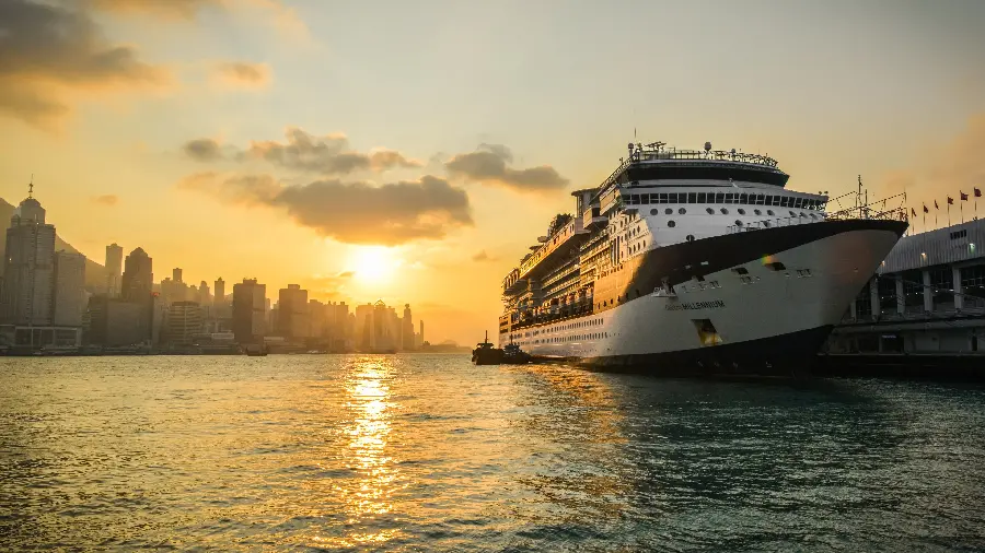Background of a large ship at sea with Ultra HD quality 3840 * 2160