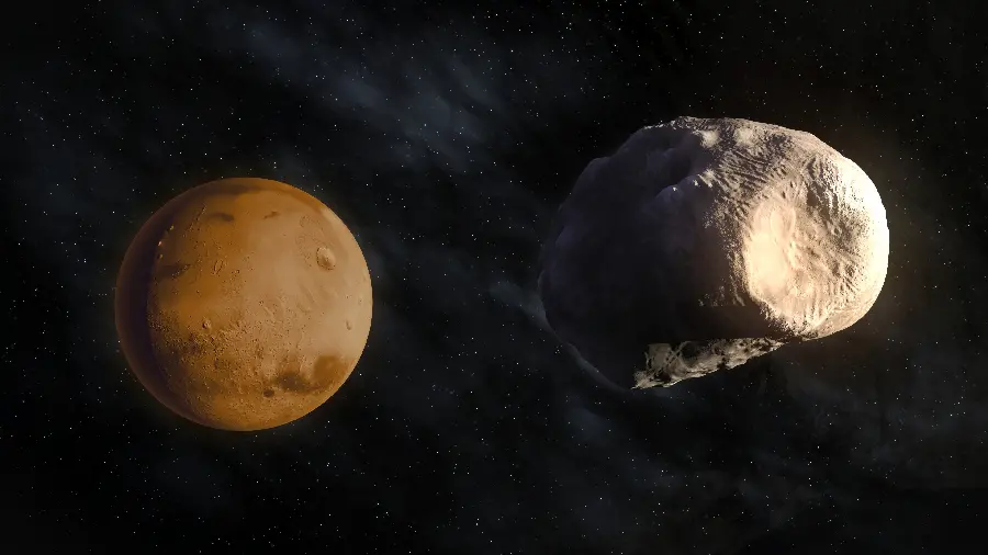 Ultra HD 3840 * 2160 Background of Meteorite Next to Planet