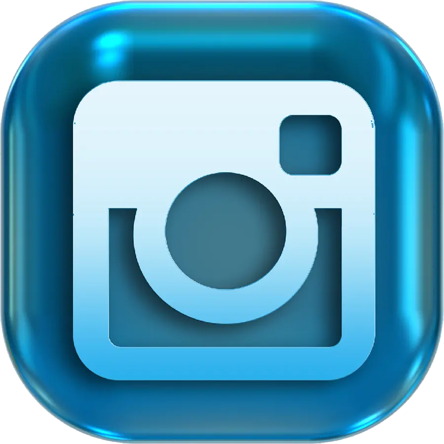 Download crystal blue Instagram icon without background