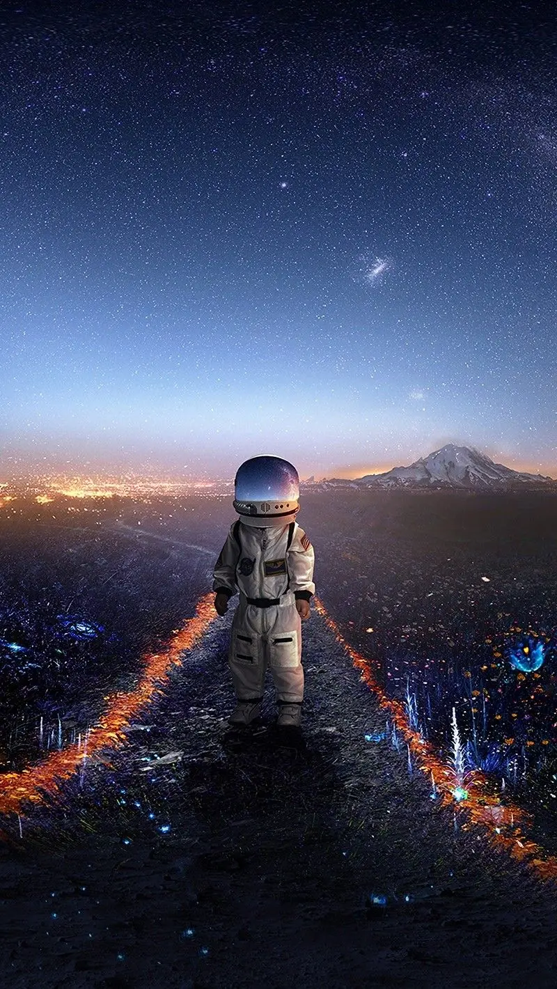 Fantasy astronaut background in nature with free JPG format