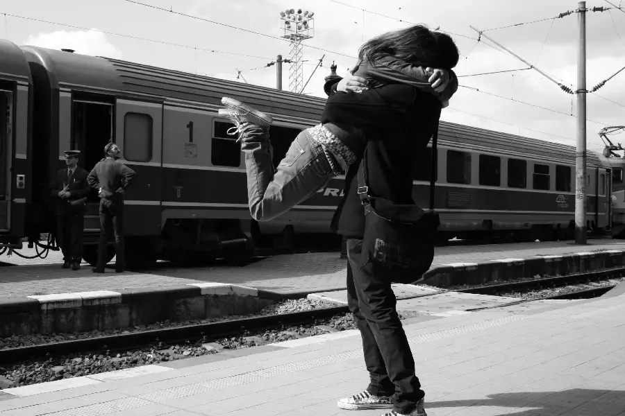 Lovely Embrace Photo with Black and White Effect